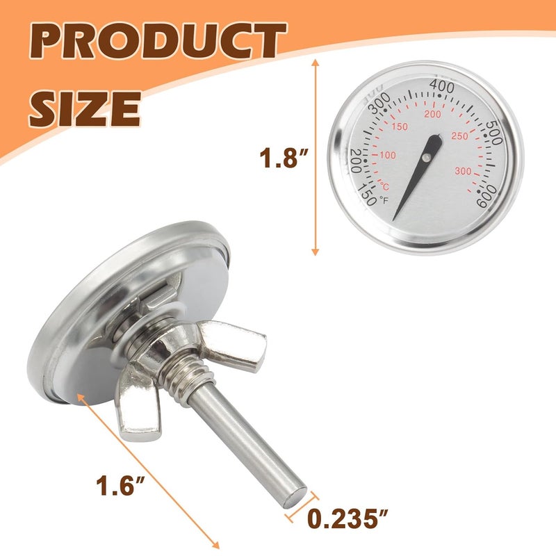 MOASKER 7581/60540 Grill Thermometer for Weber Spirit II 200 & 300 Grills Replacement Parts, Accurate Temperature Gauge for Weber Spirit E/S 210, 220, 310, Q Series and Charcoal Grills (1-13/16" Dia) - Image 2